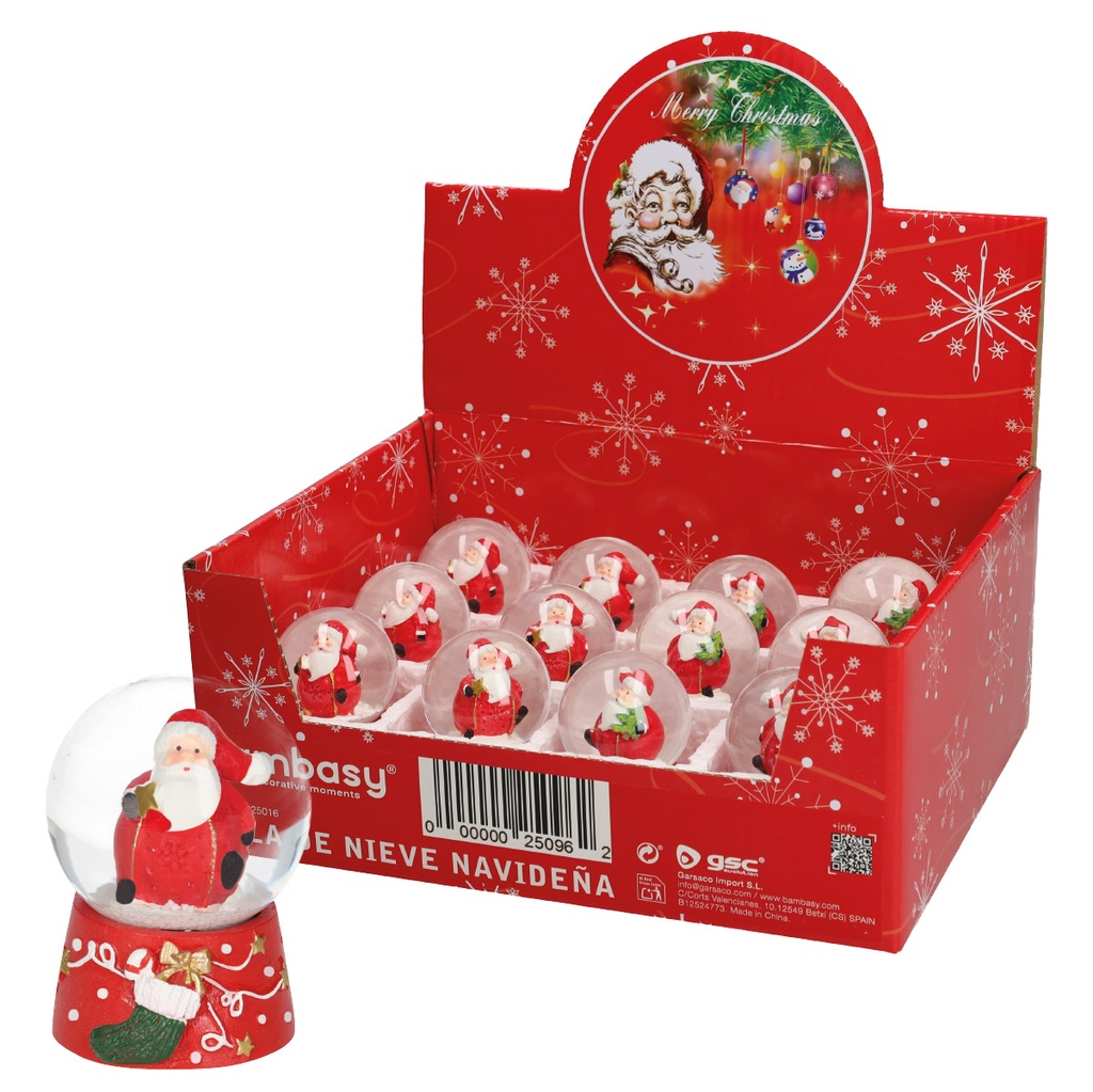 Bola de nieve navideña Ø4,5cm - 12u caja exp