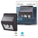 Aplique solar LED Calimo com sensor de movimento e crepuscular 1,6W 6500K  – 5 un. caixa exp