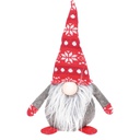 Gnomo de navidad LED sentado Hagin 26cm 2xCR2032 Rojo y gris