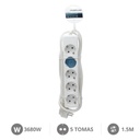 Base múltiple 5T (3x1.5mm) 1,5M Blanco
