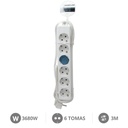 Base múltiple 6T (3x1.5mm) 3M Blanco