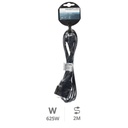 Extension cord Black (2x0.75mm) 2M wire
