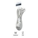 Extension cord White (3x1.5mm) 3M wire
