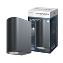 Aplique de parede Série Sanyati redonda 2 luzes GU10 Máx. 10W IP54 Preto