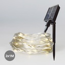 Cortina LED luminosa solar 2x1M Luz Cálida