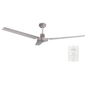 Ventilador techo Saltok con mando Ø142 3 aspas Níquel